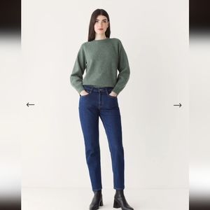 NWT Frank & Oak Cyndi Straight Fit High Rise Jean (Dark Wash), women 26, 27